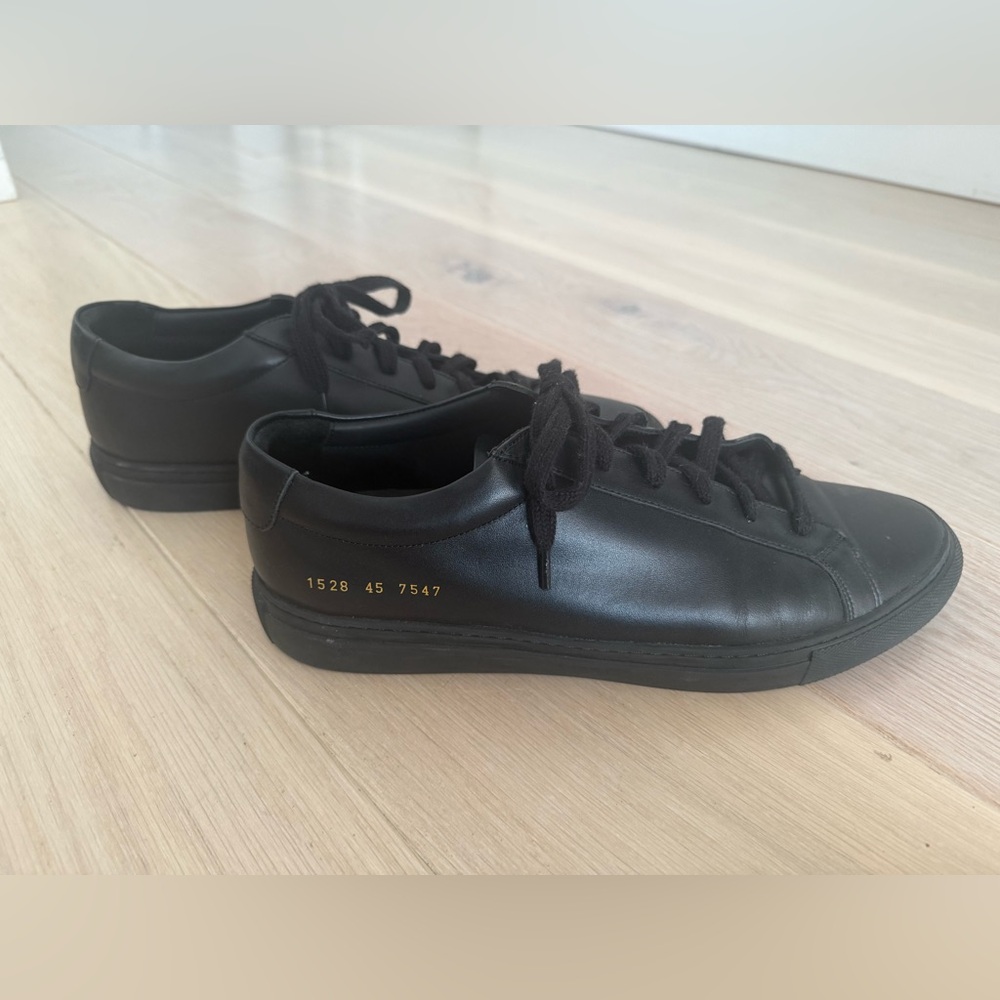 Common Projects Black Leather Low-Top Sneakers